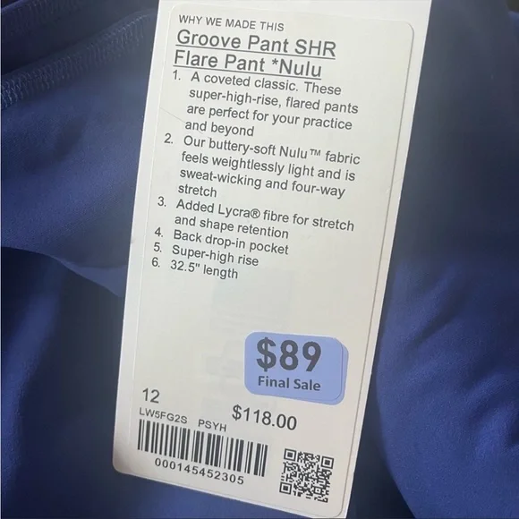 NWT Lululemon Groove super High Rise Pant Flare Nulu* - Picture 3 of 3